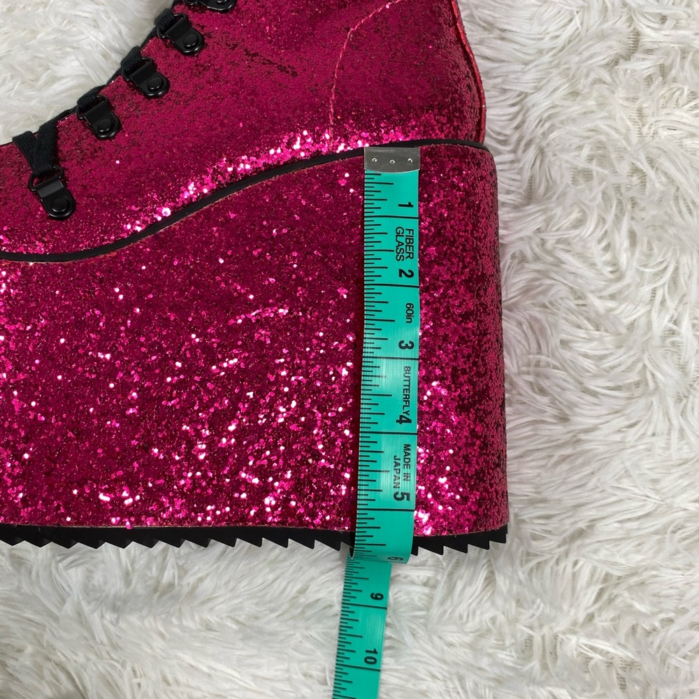 💔SOLD💔CLUB EXX Sugar Coated Traitor Ultra High Platform Boots Glitter Lace Up - Picture 10 of 16